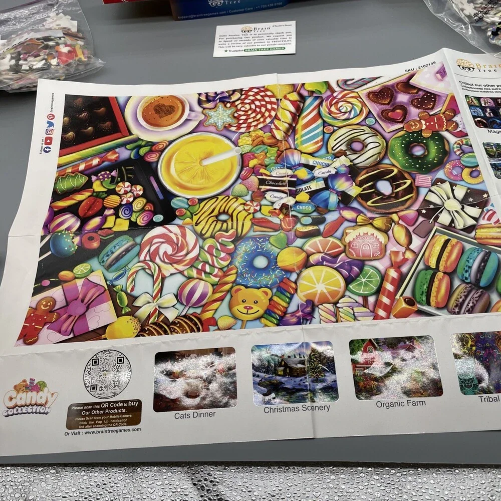 Brain Tree 1000-Piece Candy Collection Jigsaw Puzzle Poster Included COMPLETE